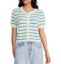 Lightweight Blue striped knit cardigan