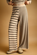 buttery soft Panel-blocked stripe pants