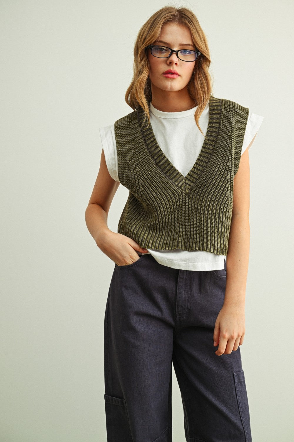 Sweater Vest With Jersey Top Combo