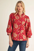 paisley jacquard top