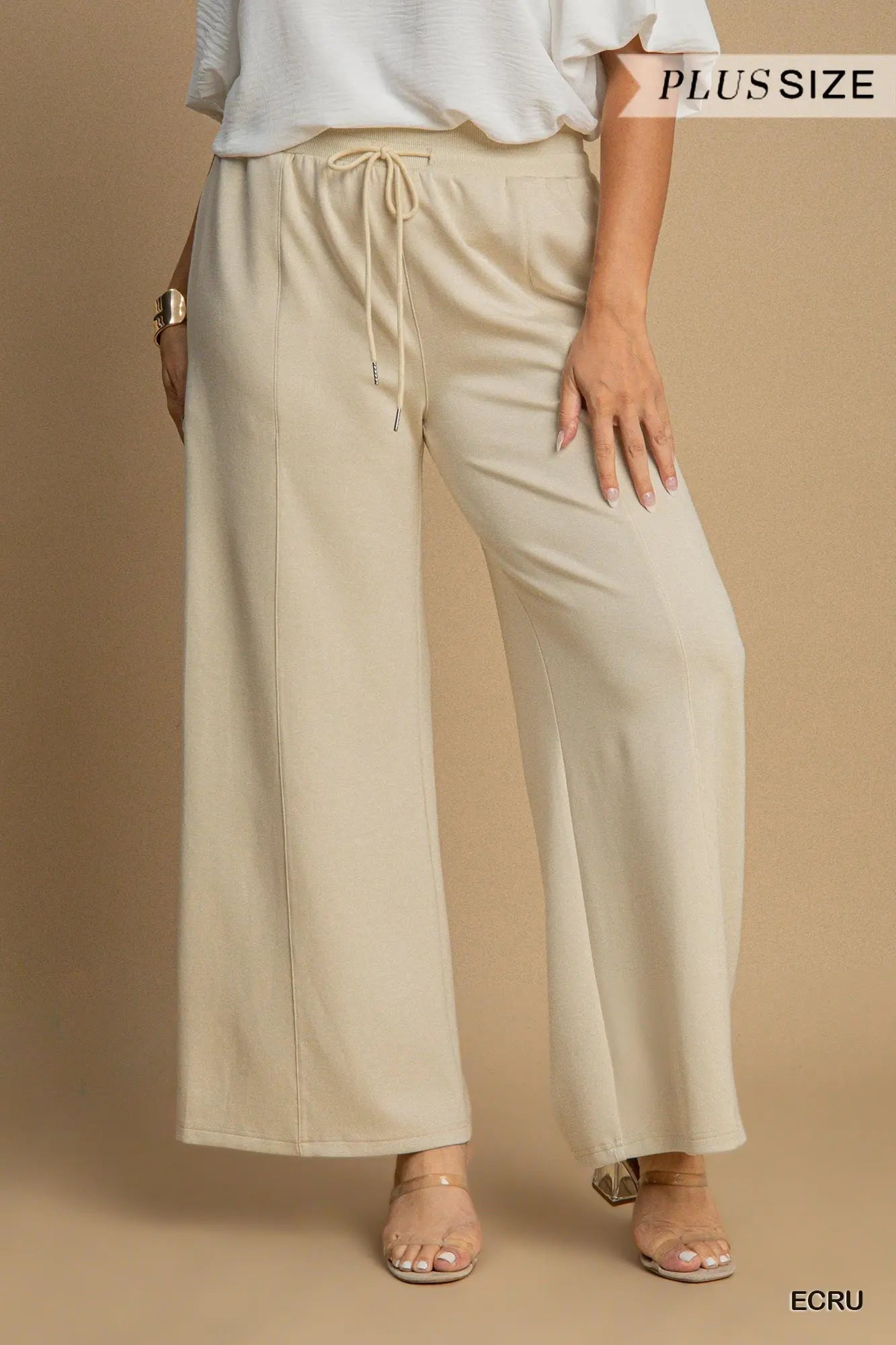 Luxeknit Wide Leg Lounge Pants- ECRU