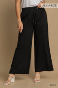 Luxeknit Wide Leg Lounge Pants- black