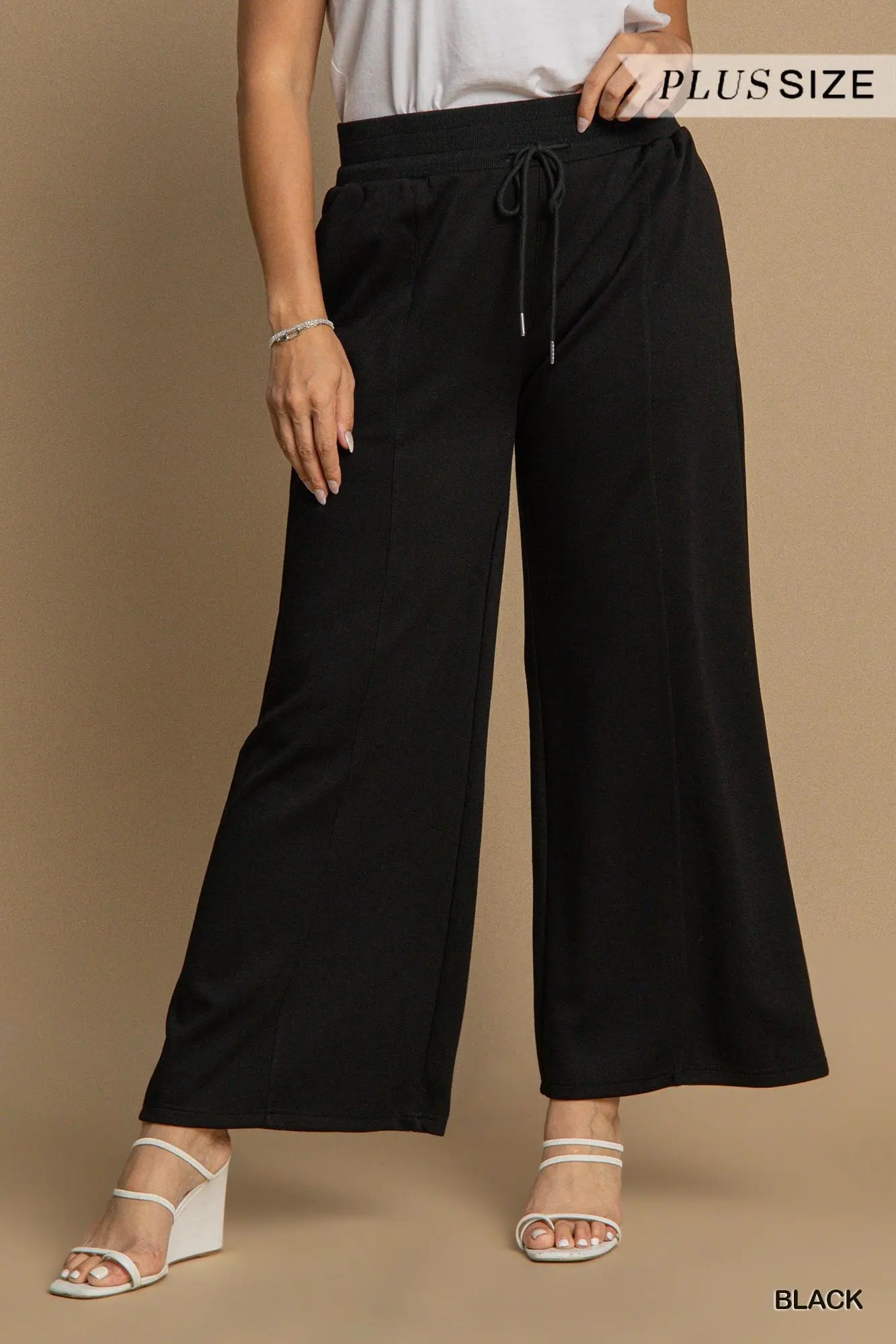 Luxeknit Wide Leg Lounge Pants- black