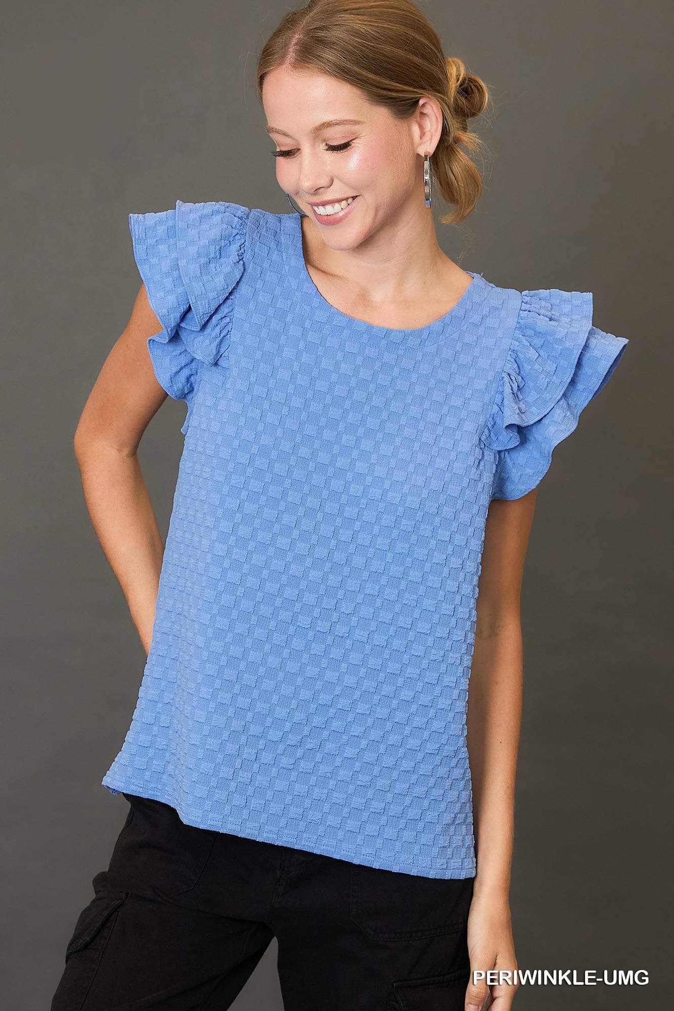 Soft Sky Ruffle Top