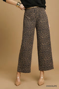 Animal Print Non- Stretch Wide Leg Pants