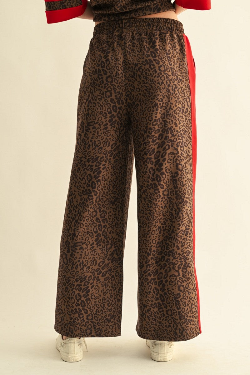 Faux Suede Leopard Sweatpants