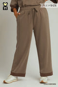 Brown CLOUDKNIT Modal & Tencel Colorblock Straight Pants