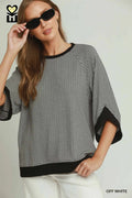 Textured Knit Raglan Sleeve Top