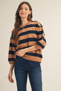 Latte Stripe Sweatshirt