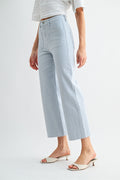 High-rise Wide Leg Crop Raw Hem