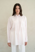 Relaxed Pink Striped Button-up Shirt