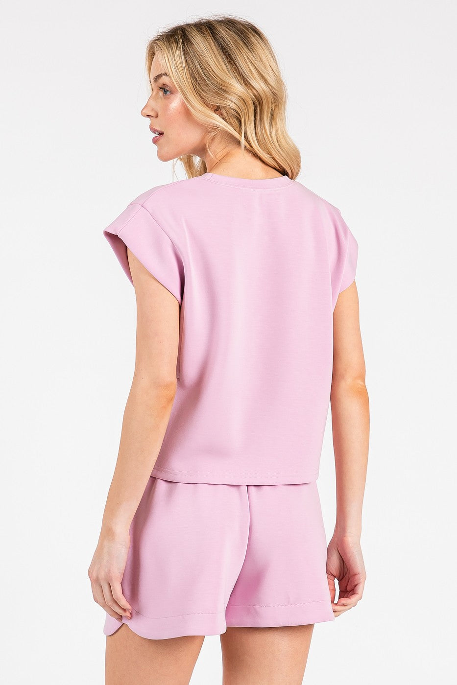 Cloud Knit Cap Sleeve Top And Shorts Casual Set