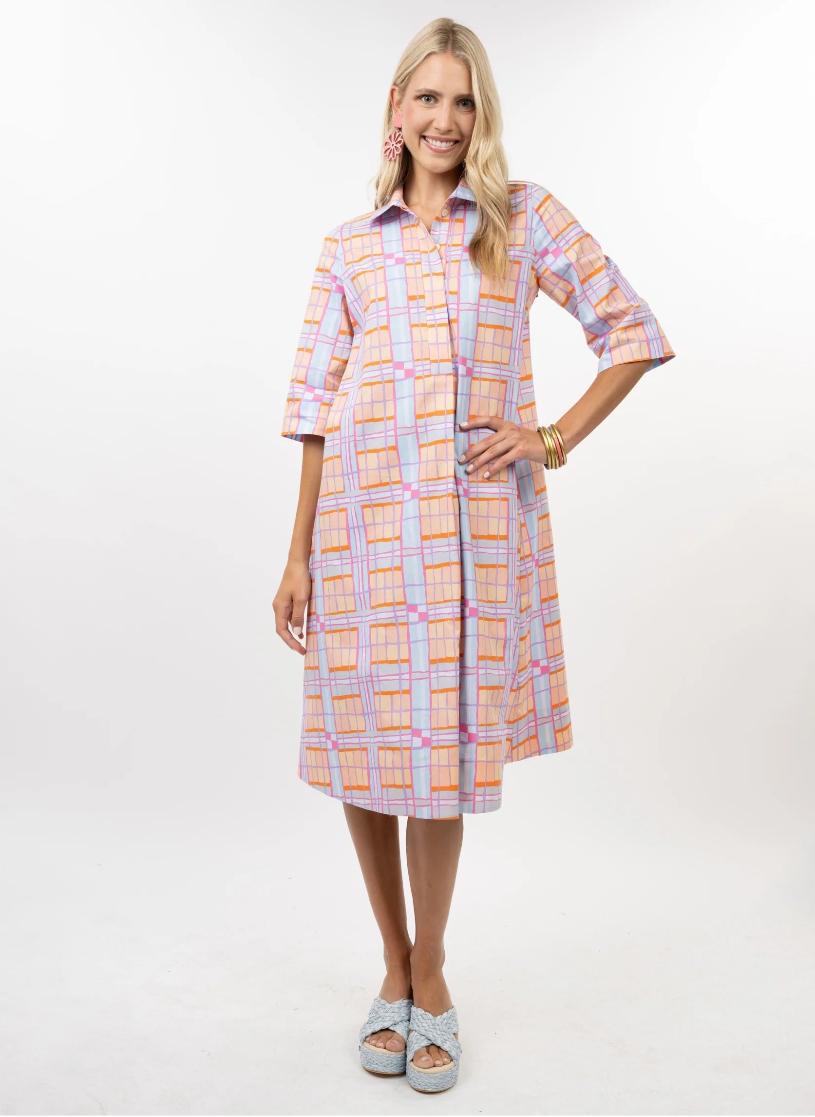 Plaid Midi Swing Dress