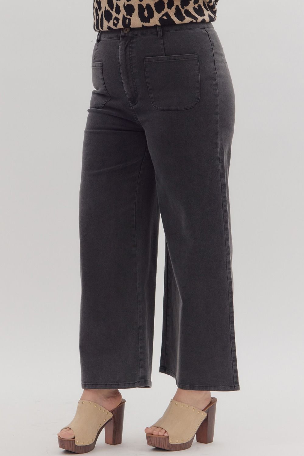 Entro - High Rise Wide Leg Jeans
