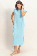 Mineral Wash Cap Sleeve Midi Dress