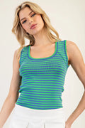 Striped Scoop Neck Tank Top