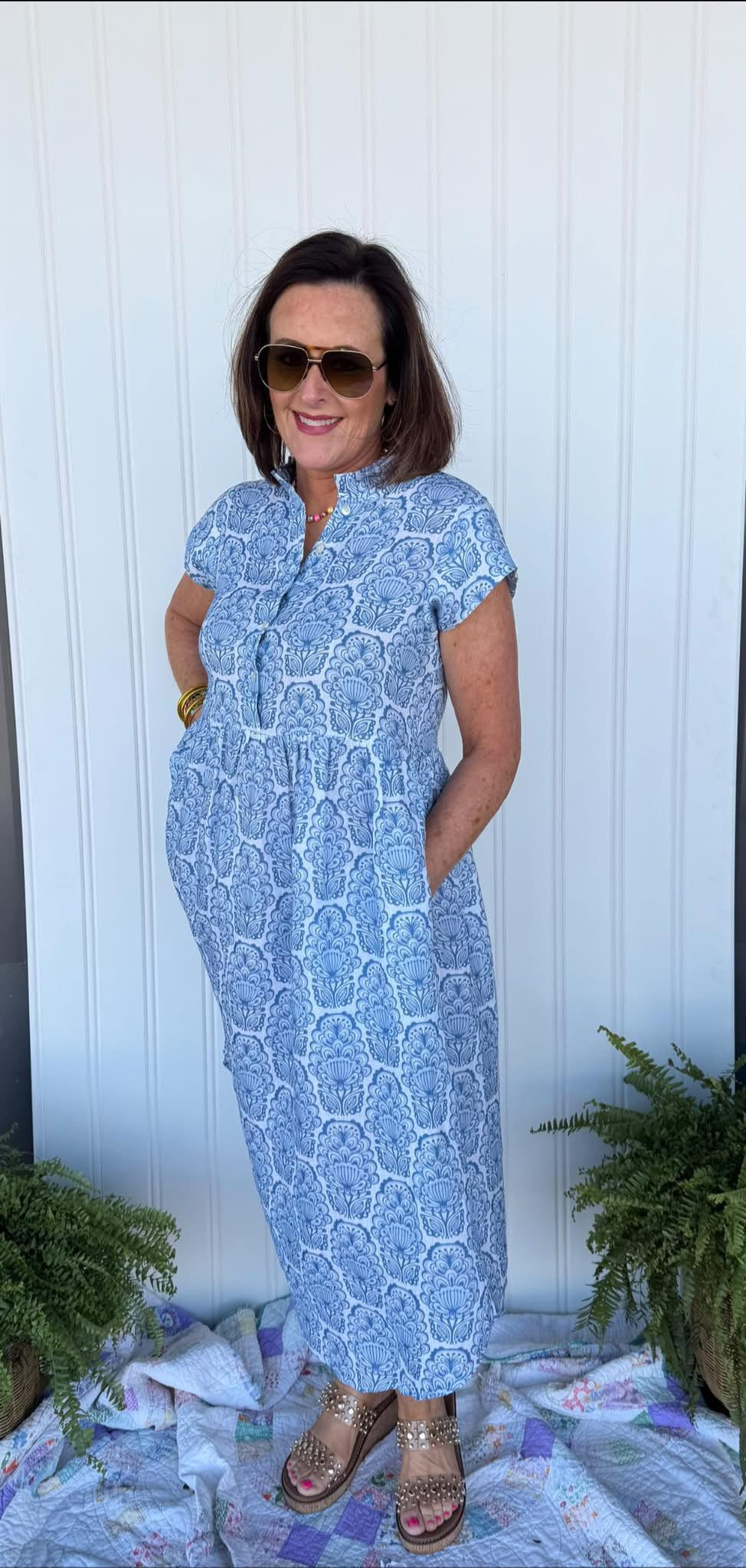 Ivy Jane Linen Blue Dress
