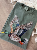 FAUX rhinestone flying mallard