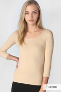 3/4 Sleeve Scoop Neck Top