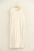Off white Mineral Wash Cap Sleeve Midi Dress