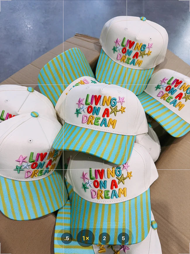 Living on a dream trucker hat - blue / green