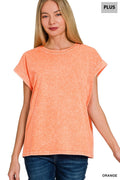 Washed Cuff Short Sleeve Tee