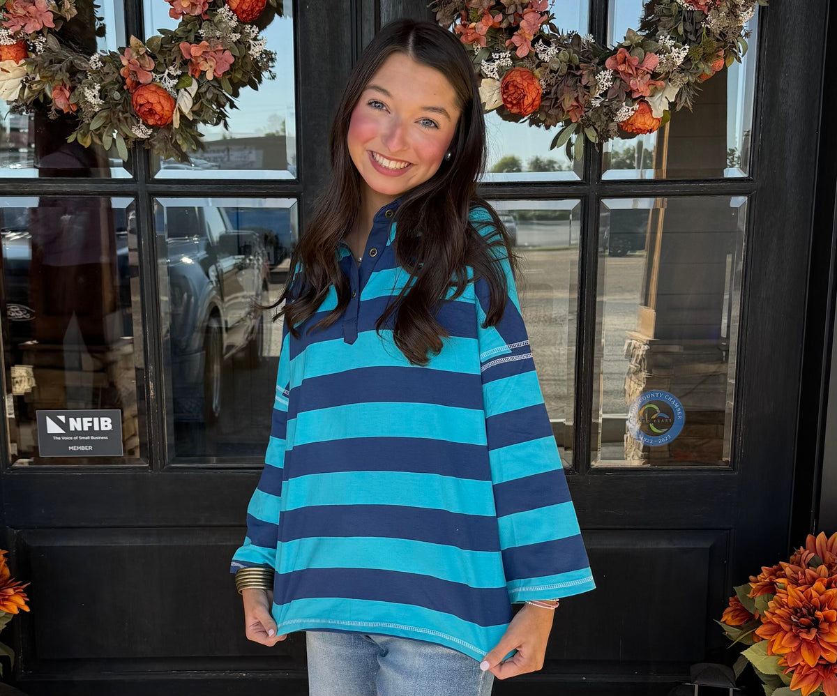 Ocean Breeze Striped Long Sleeve