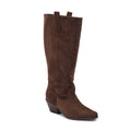 Faux Suede Chocolate Boots