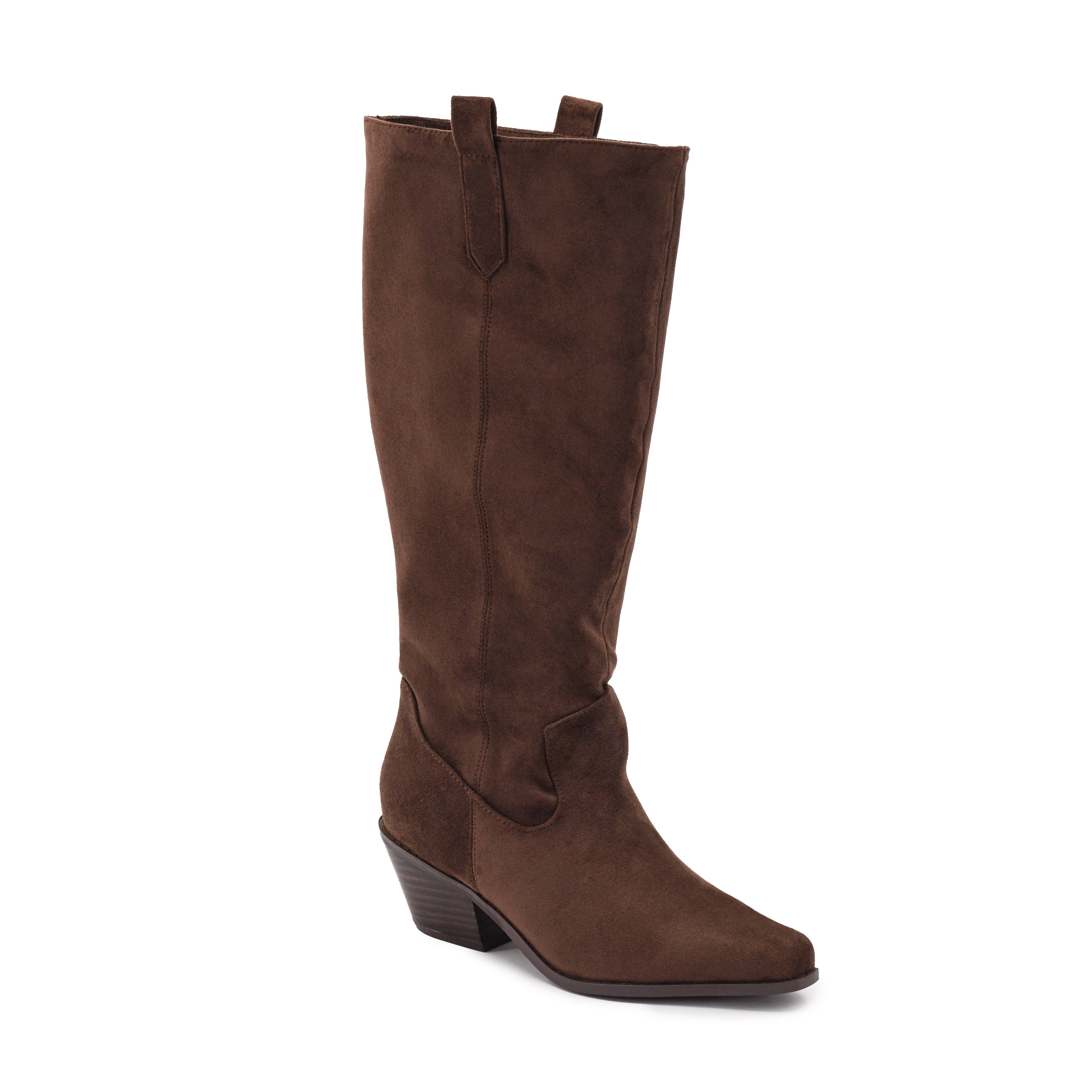Faux Suede Chocolate Boots