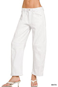 White Denim barrel jeans