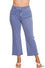 Plus acid washed high waist frayed hem bootcut pants- MARLIN