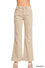 Ash Mocha Acid washed frayed cutoff hem straight wide pants