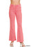 Cabernet Acid washed frayed cutoff hem straight wide pants