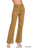 DEEP CAMEL Acid washed frayed cutoff hem straight wide pants