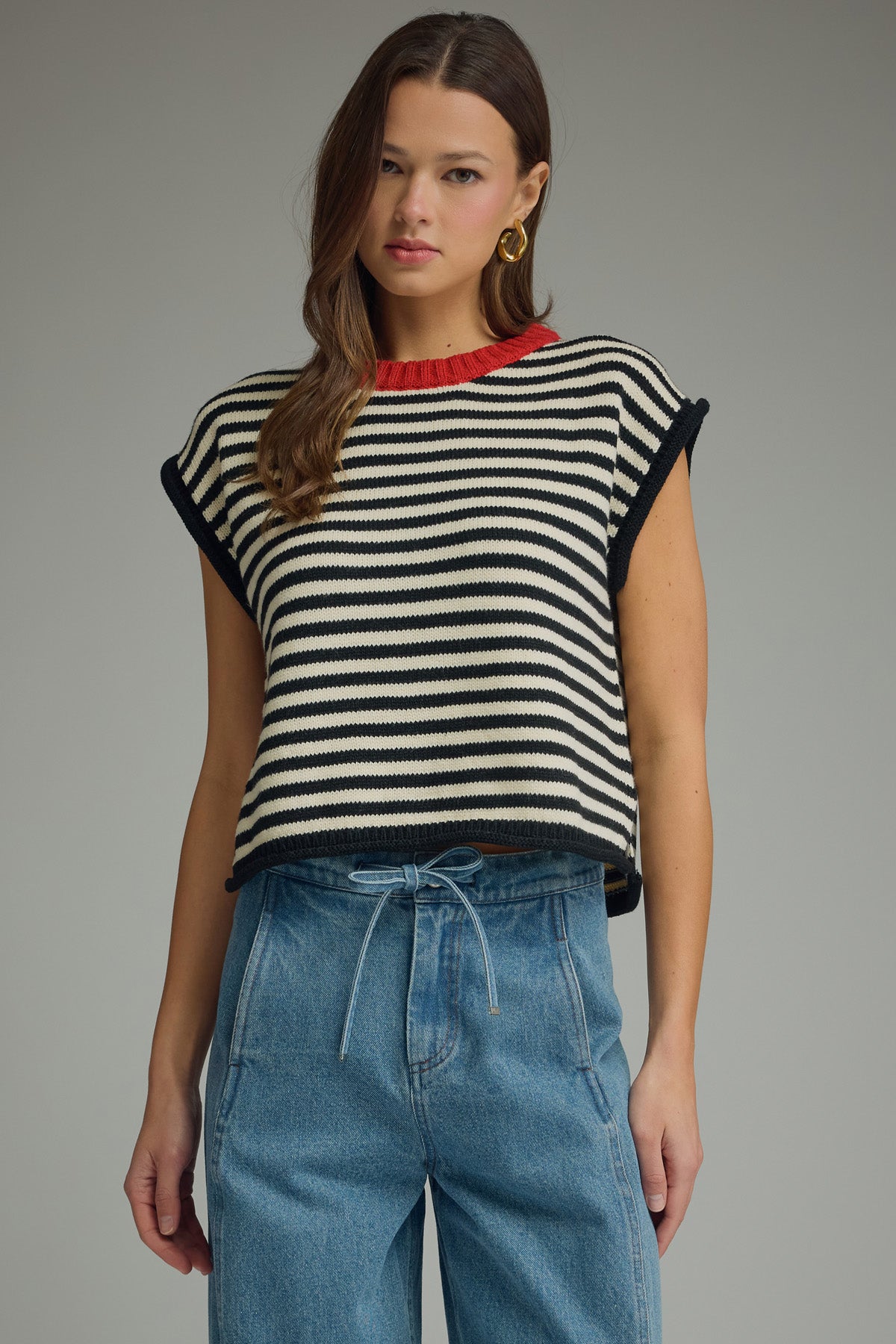 Chic striped sweater vest