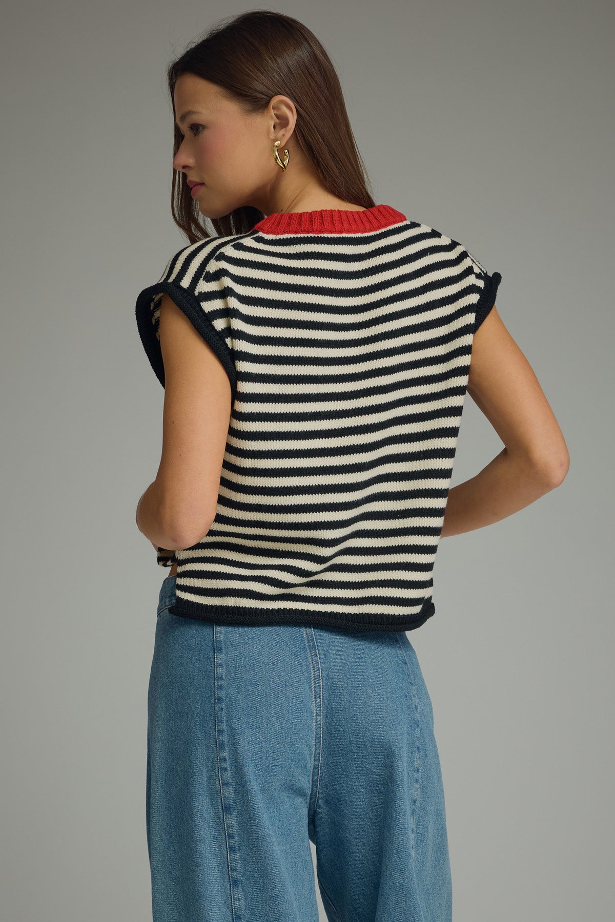Chic striped sweater vest