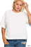 Plus double knit side slits hi low short sleeve top