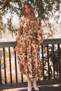Ruffled Floral Midi Dress