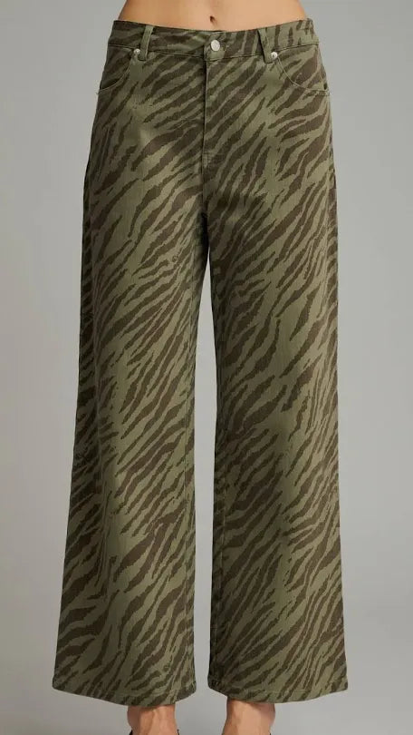 Zebra Print Wide Leg Pant