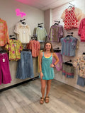 Zenana Romper Dress- Teal
