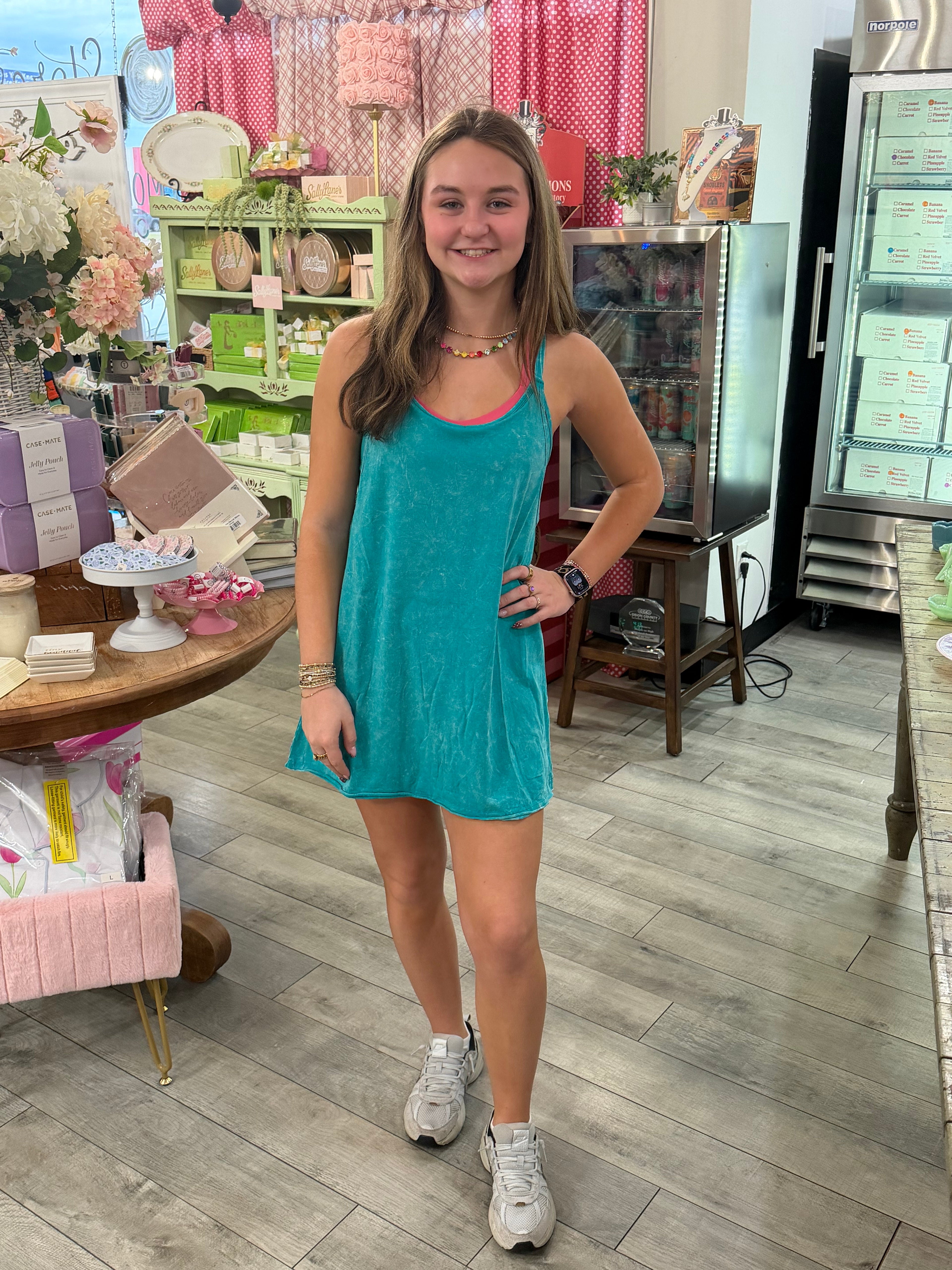 Zenana Romper Dress No Pocket - Teal