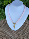 Pink Necklace with Fish