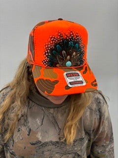 Orange Camo Turkey Hat