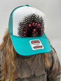 Turqoise/White Turkey Hat