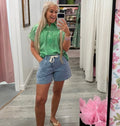 Drawstring Mom shorts