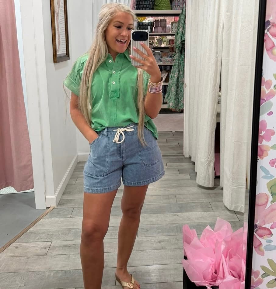 Drawstring Mom shorts
