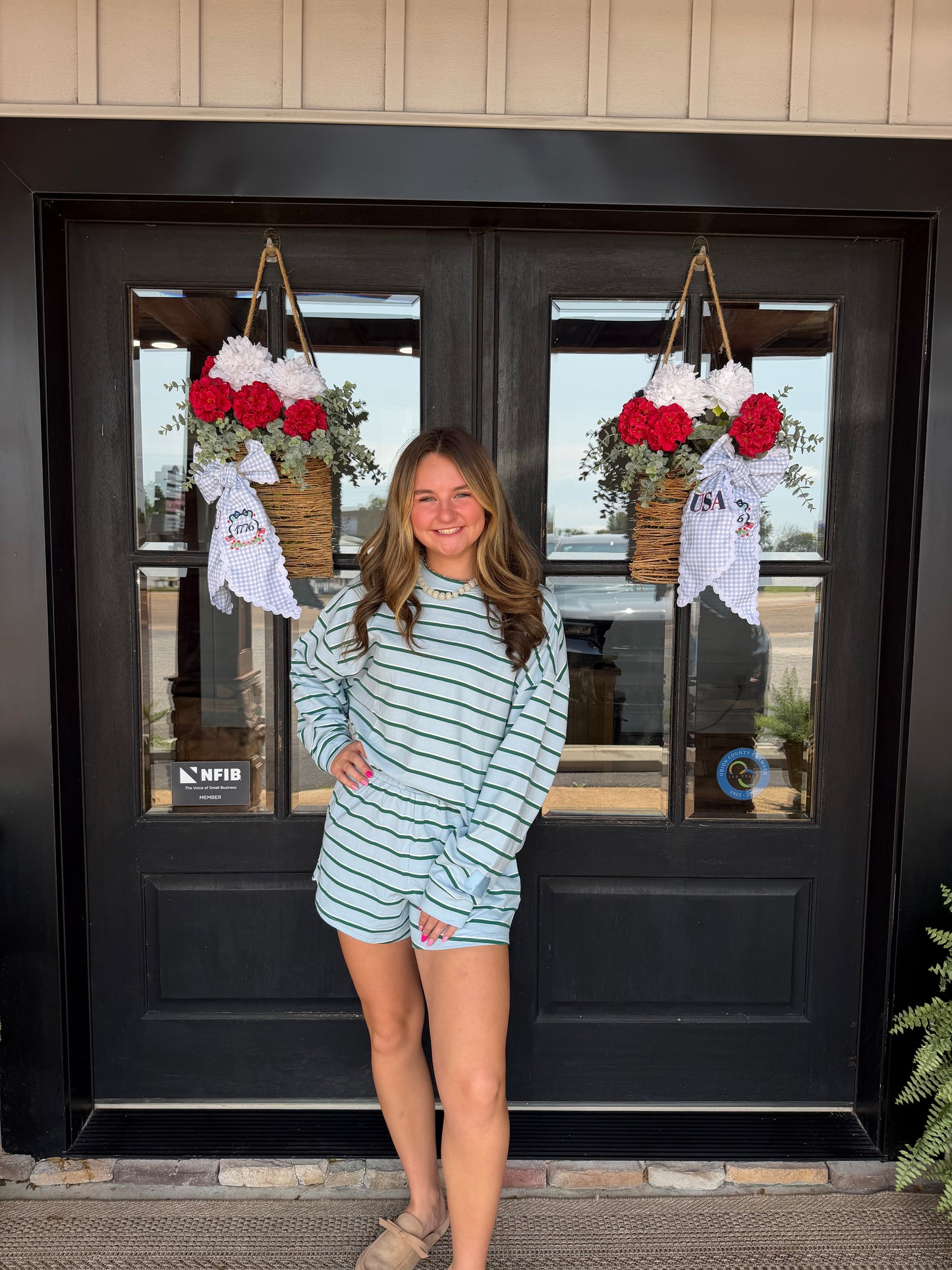 Striped Lounge Sweat Shorts