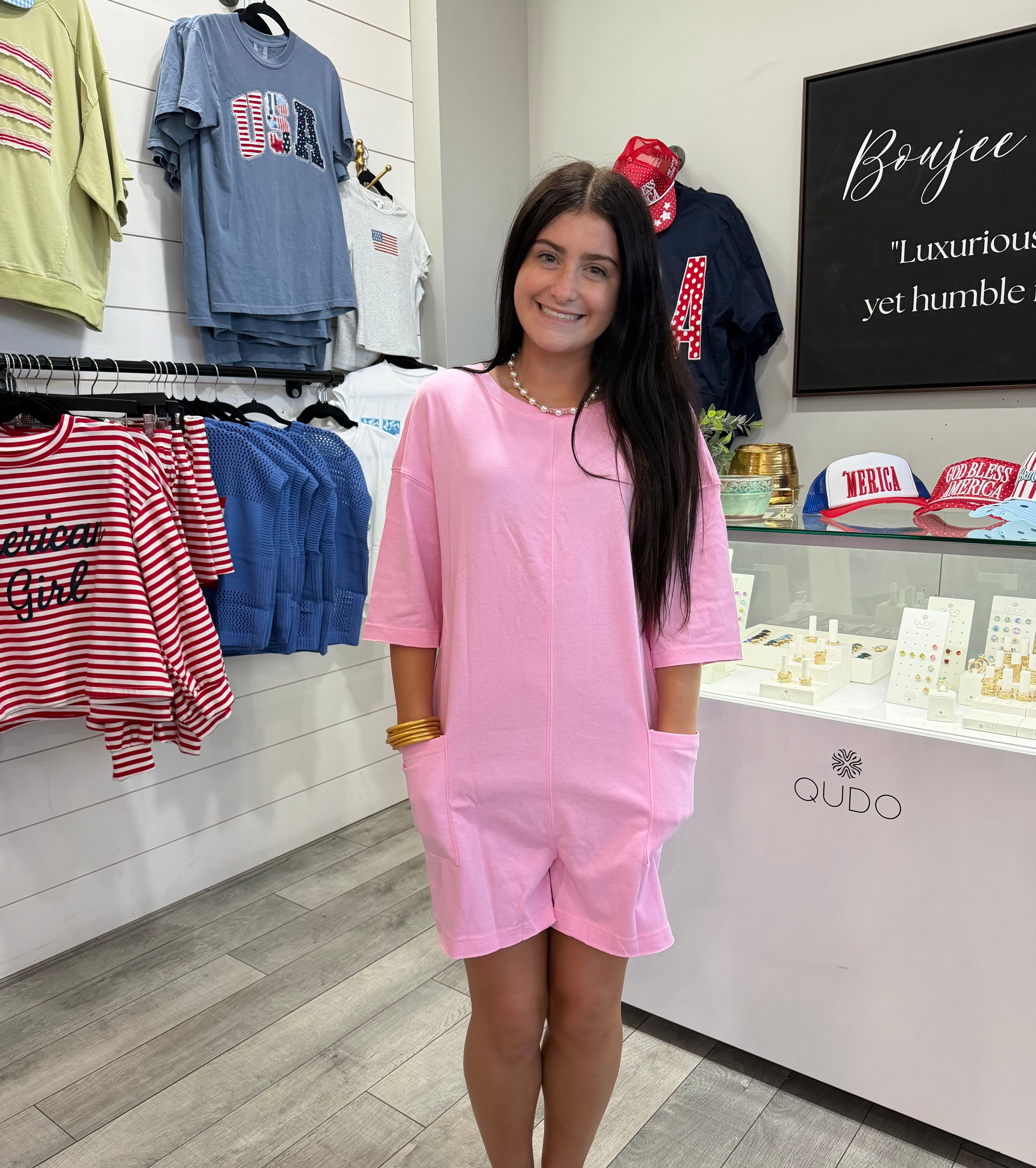 Barbie Pink Terry Cloth Romper