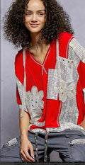Ruby Lace Patchwork Top