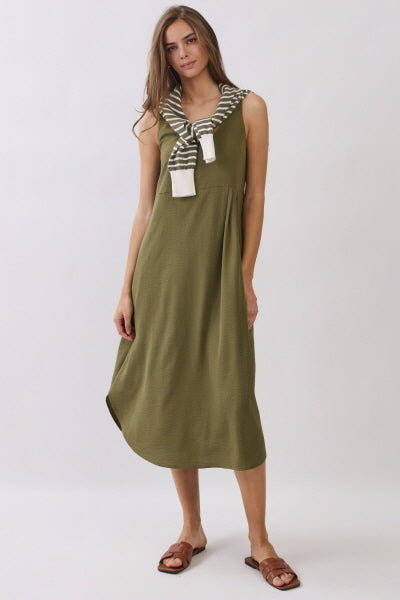 Striped Long Sleeve 2'FER Dress